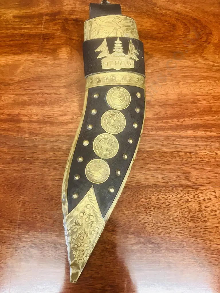 Khukuri,Gurkha Knife - Nepali Souvenir, Coin Detailed Sheath. L36cm Image 1++