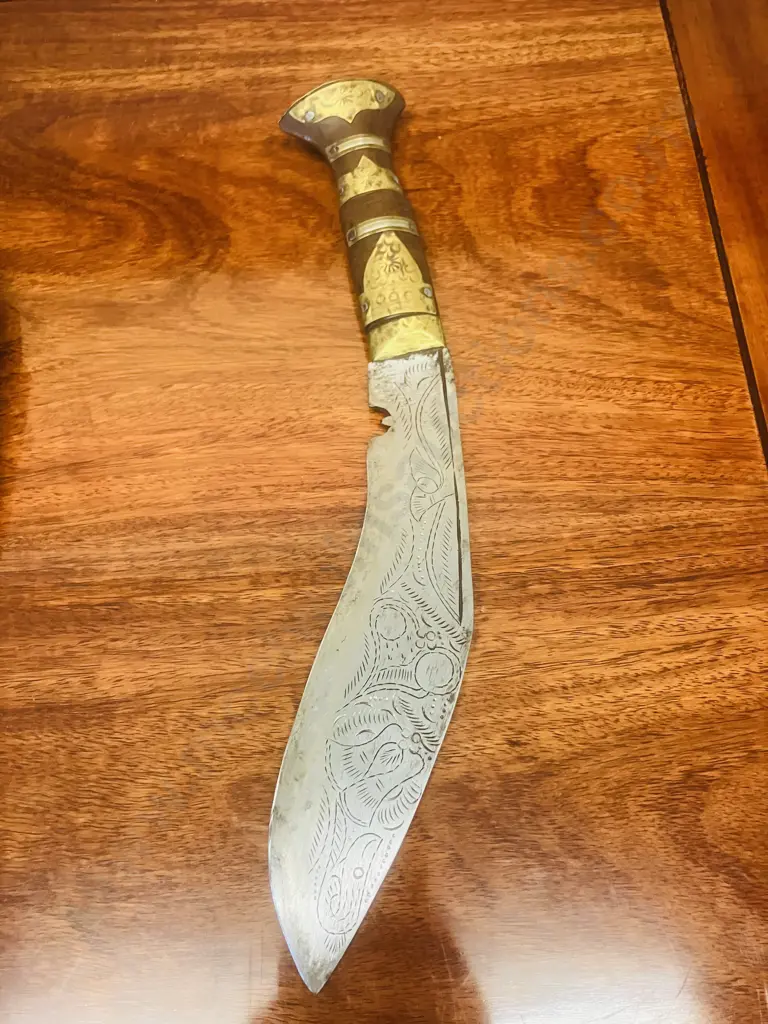 Khukuri,Gurkha Knife - Nepali Souvenir, Coin Detailed Sheath. L36cm Image 1++