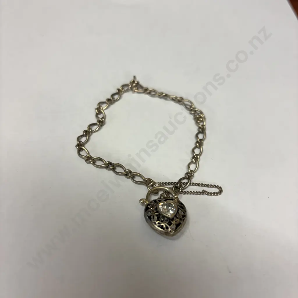 Sterling Silver Heart Locket Bracelet Image 1++