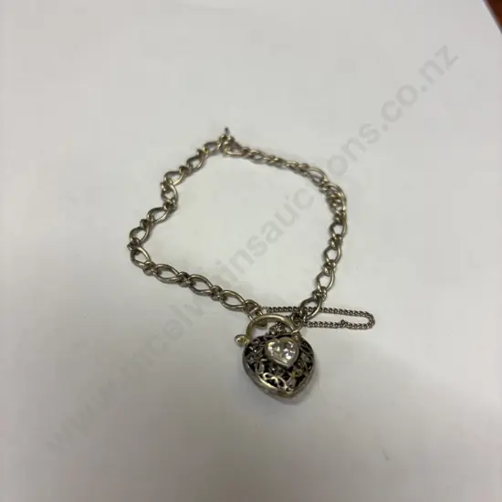 Sterling Silver Heart Locket Bracelet