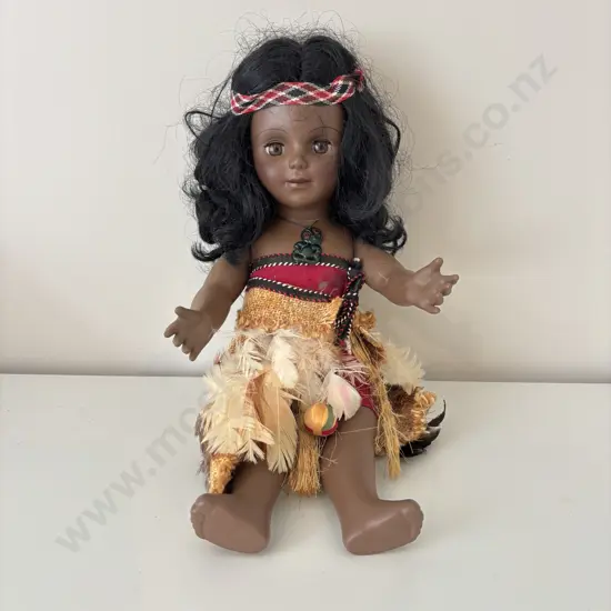 Vintage NZ Maori Doll, numbered on back of neck