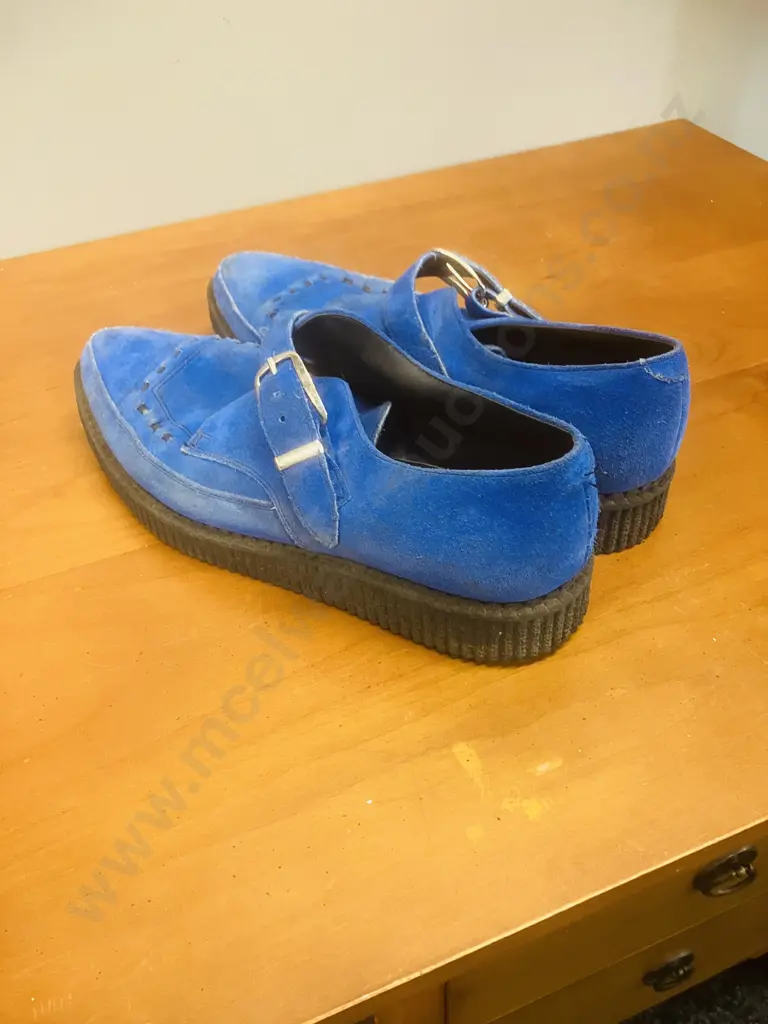 RIMIC Mena Blue Suede Brothel Creepers Made In England - Size 10 Image 1++