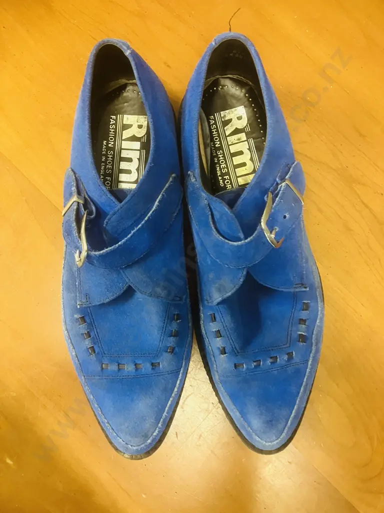 RIMIC Mena Blue Suede Brothel Creepers Made In England - Size 10 Image 1++