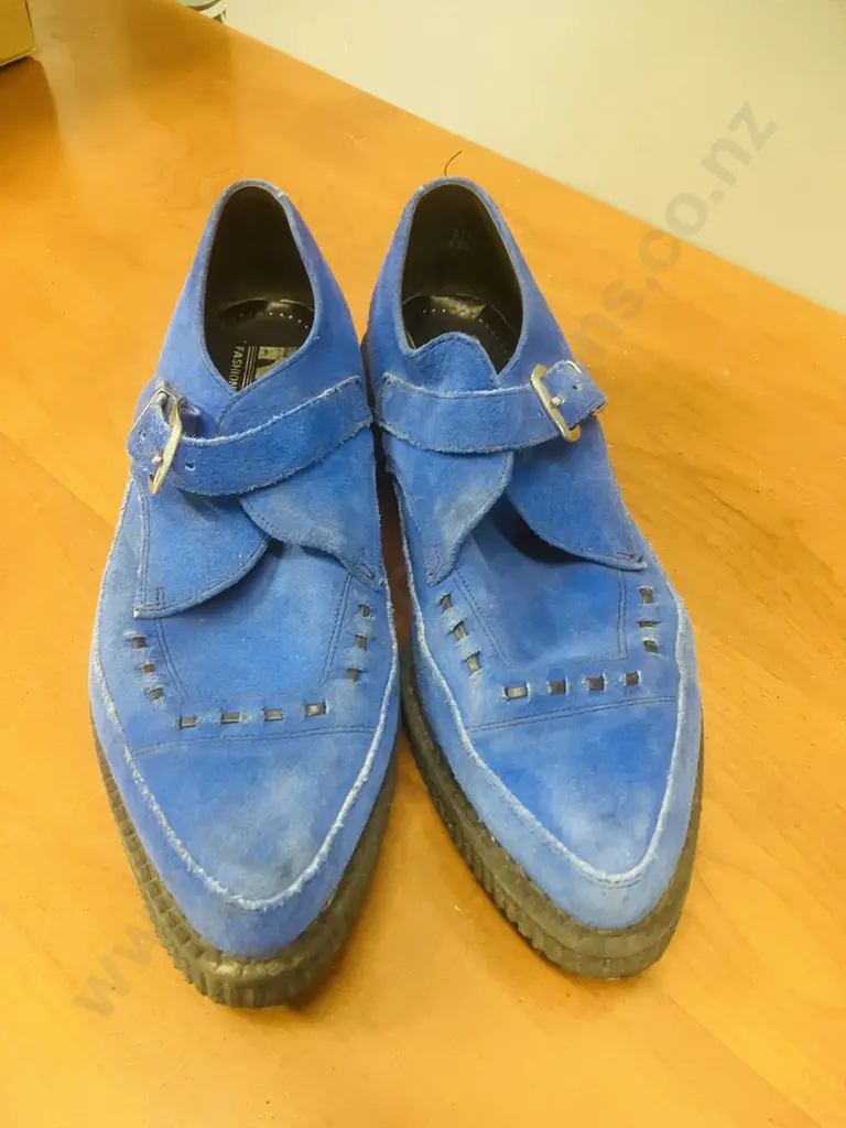 RIMIC Mena Blue Suede Brothel Creepers Made In England - Size 10 Image 1++
