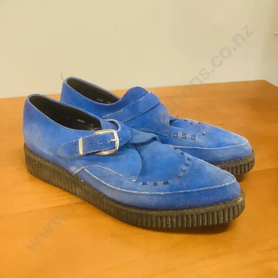 RIMIC Mena Blue Suede Brothel Creepers Made In England - Size 10