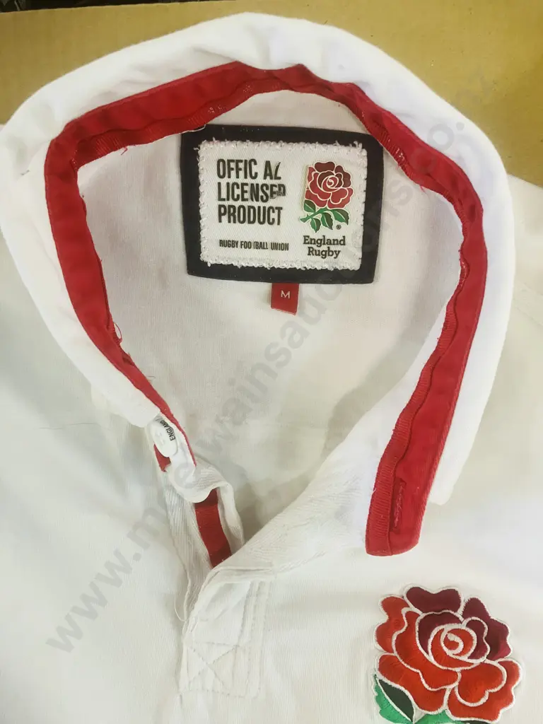 Vintage England Rugby Football Union Long Sleeve Playing Jersey. Size M - Official Licensed Product Image 1++