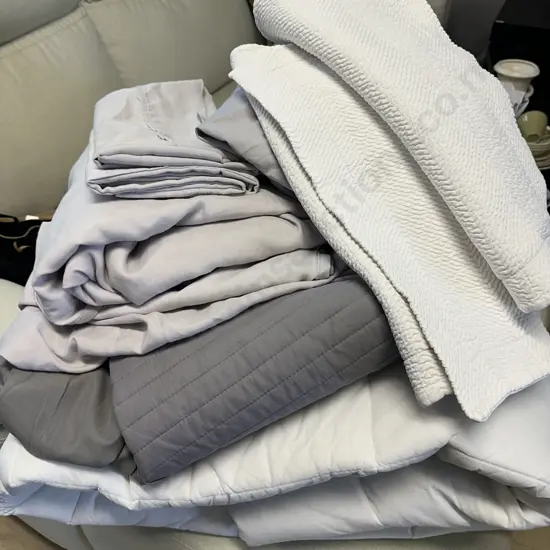 King Size Mattress Protector, Queen Size Valance, Grey Sheets Etc