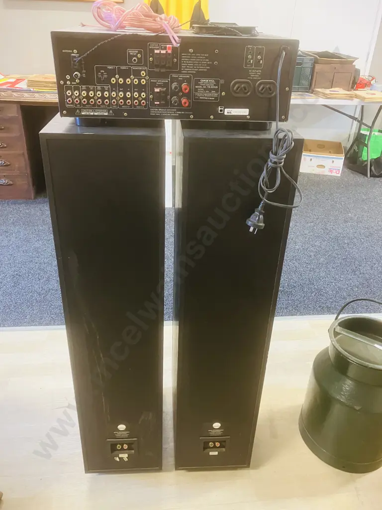 Onkyo TX-SV525 300W Audio Video Control Tuner Amplifier R1, Two Athena Audition Series AS FB 2B-1 Speakers. No Remote Image 1++