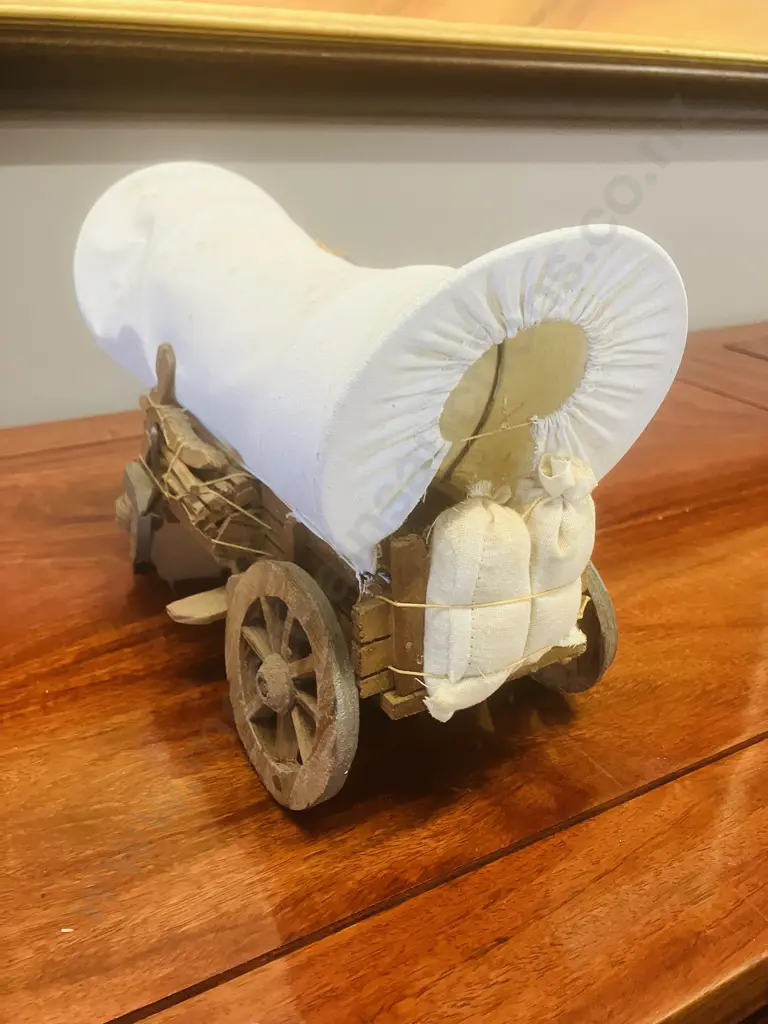 Western Folk Art Handmade 33cm Conestoga Covered Wagon Image 1++