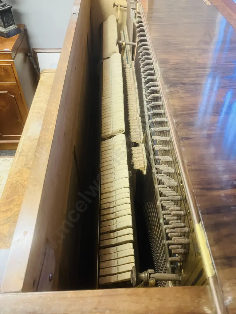 1940's C.Siewert Upright Piano With Piano Stool Image 1++