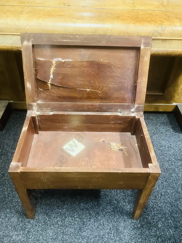 1940's C.Siewert Upright Piano With Piano Stool Image 1++