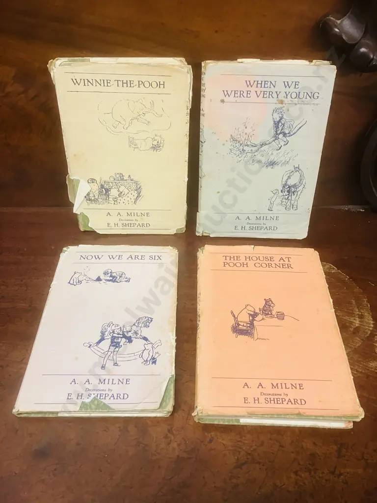 A.A. Milnes Winnie-The-Pooh, The House At Pooh Corner, Now We Are Six & When We Were Very Young, 1940's Hardcover Image 1++