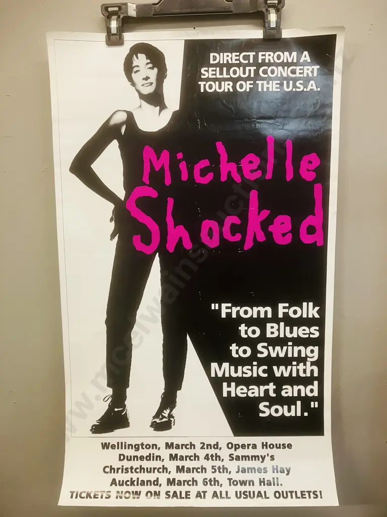 Michelle Shocked Original New Zealand Tour Gig Poster 1991 Image 1++