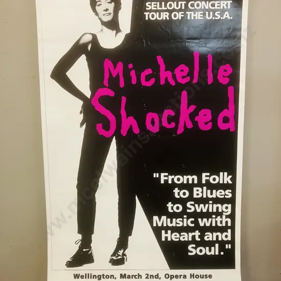 Michelle Shocked Original New Zealand Tour Gig Poster 1991