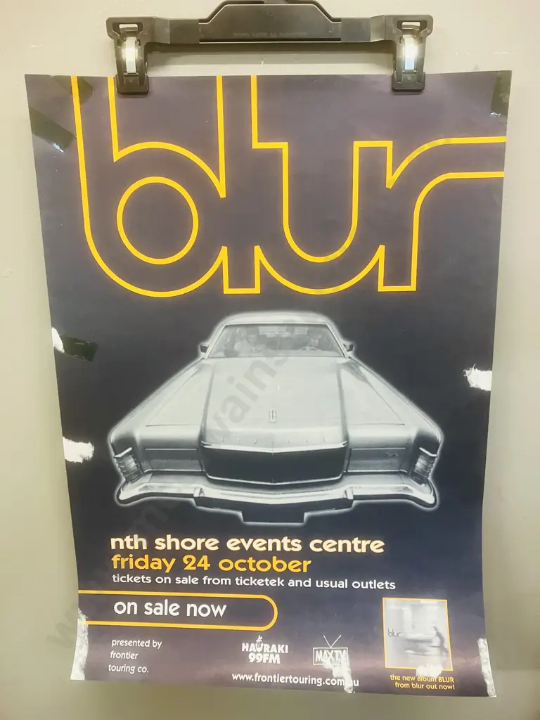 Vintage blur Album & Nth Shore Events Centre Original New Zealand Tour Gig Poster Image 1++