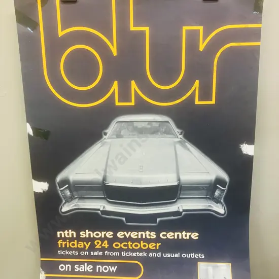 Vintage blur Album & Nth Shore Events Centre Original New Zealand Tour Gig Poster