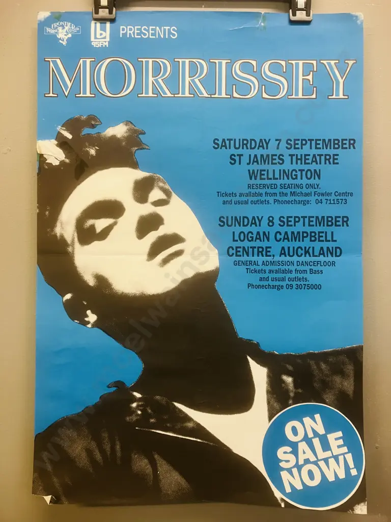 Vintage Morrissey Original New Zealand Tour Gig Poster Image 1++
