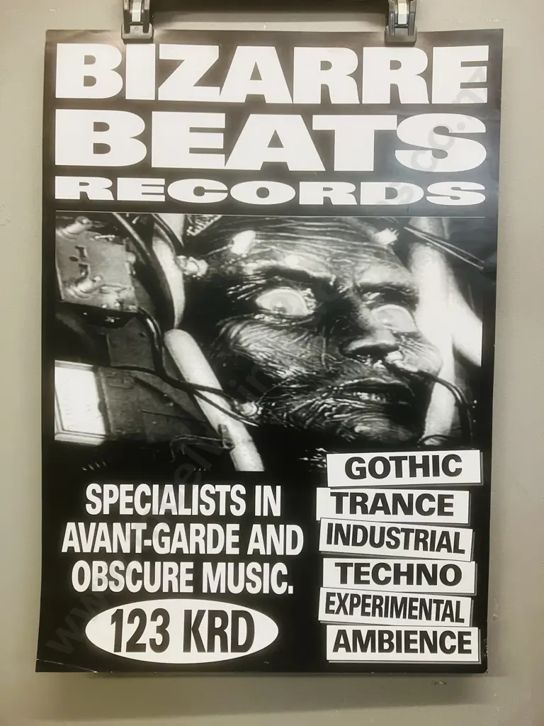 Club Bizarre Presents NOCTURNE Gothic Ball 1996 Promo Poster & Bizarre Beats Records 123 KRD Poster Image 1++