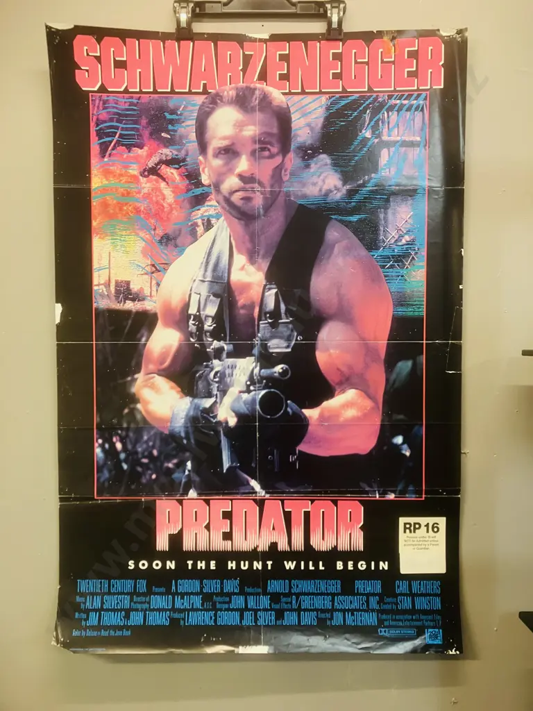 Rare Schwarzenegger Predator Original One Sheet Movie Poster 1987 Image 1++