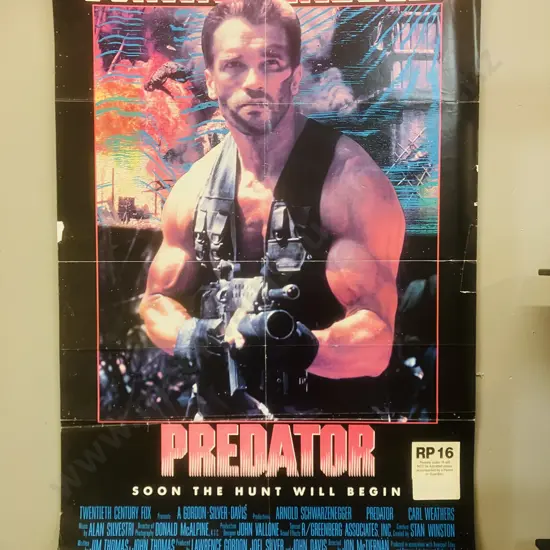 Rare Schwarzenegger Predator Original One Sheet Movie Poster 1987