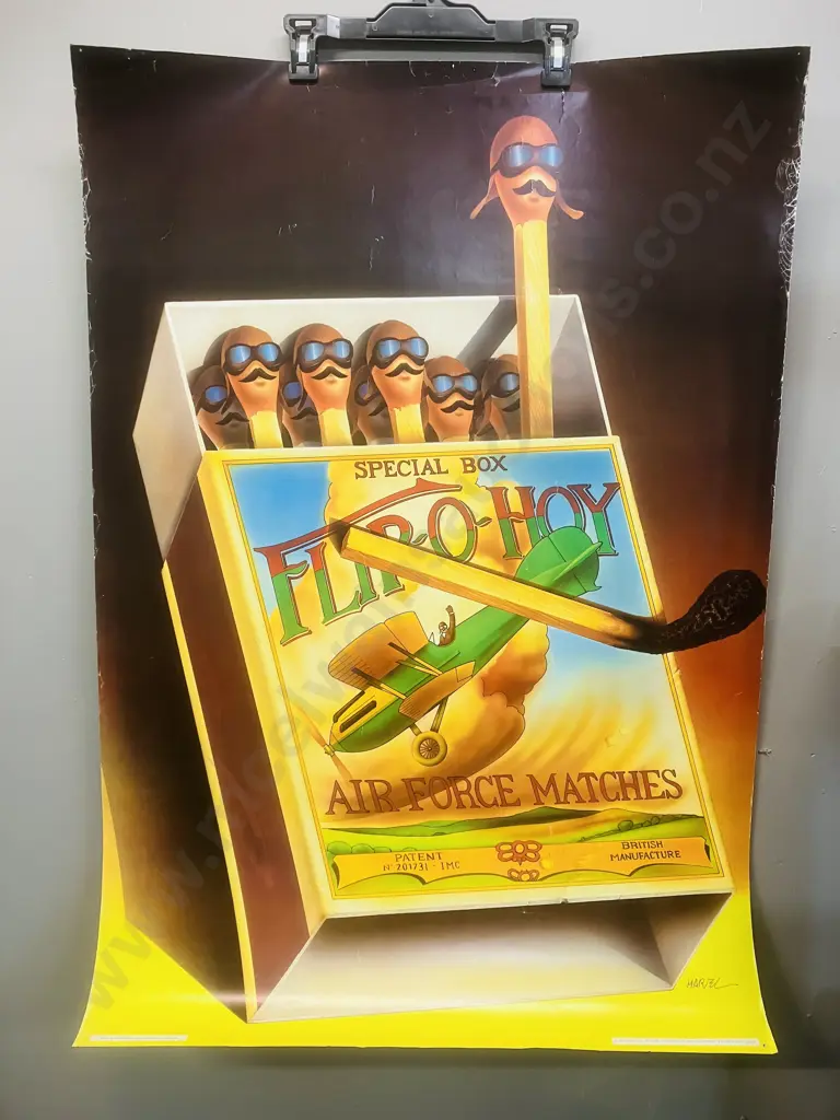 Vintage Flip-O-Hoy Air Force Matches Poster Image 1++