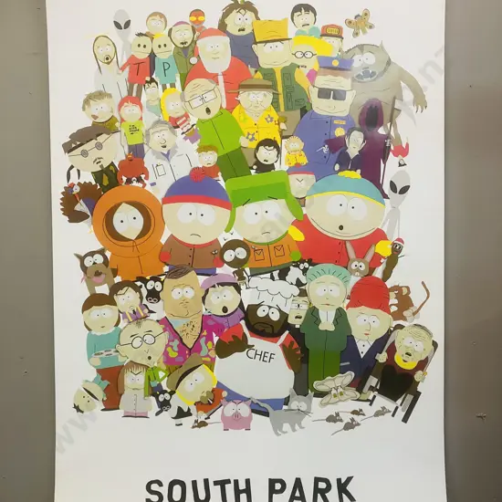 Vintage South Park Cast of Characters Poster Comedy Central 1998