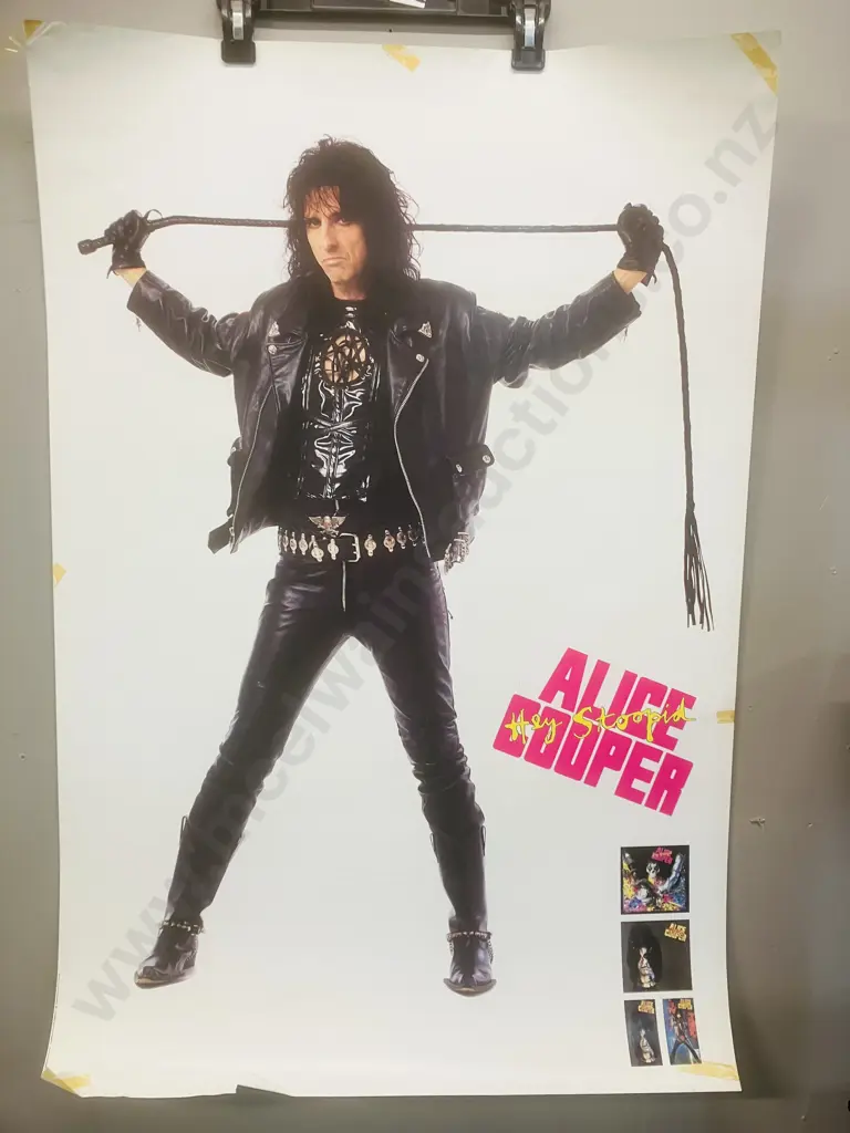 Alice Cooper Rare Vintage Original 1990 Concert Poster & 1991 Hey Stoopid Album Promo Poster Image 1++
