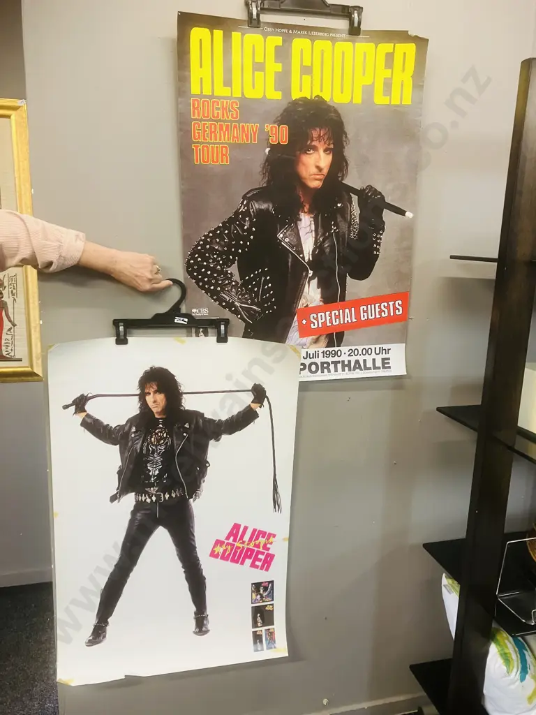 Alice Cooper Rare Vintage Original 1990 Concert Poster & 1991 Hey Stoopid Album Promo Poster Image 1++