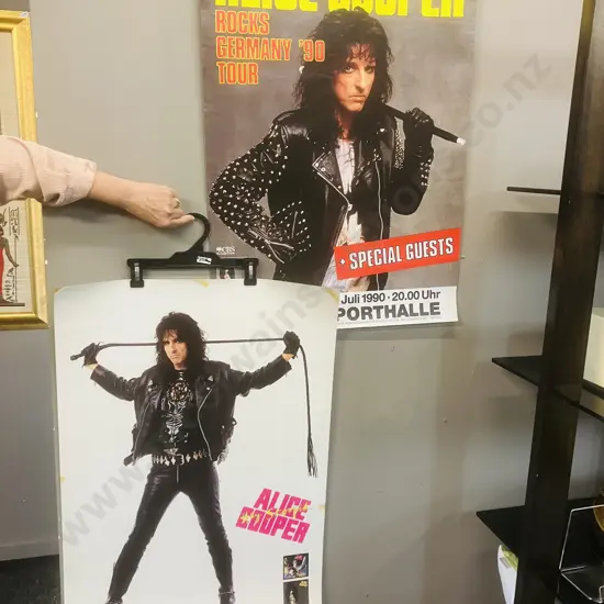 Alice Cooper Rare Vintage Original 1990 Concert Poster & 1991 Hey Stoopid Album Promo Poster