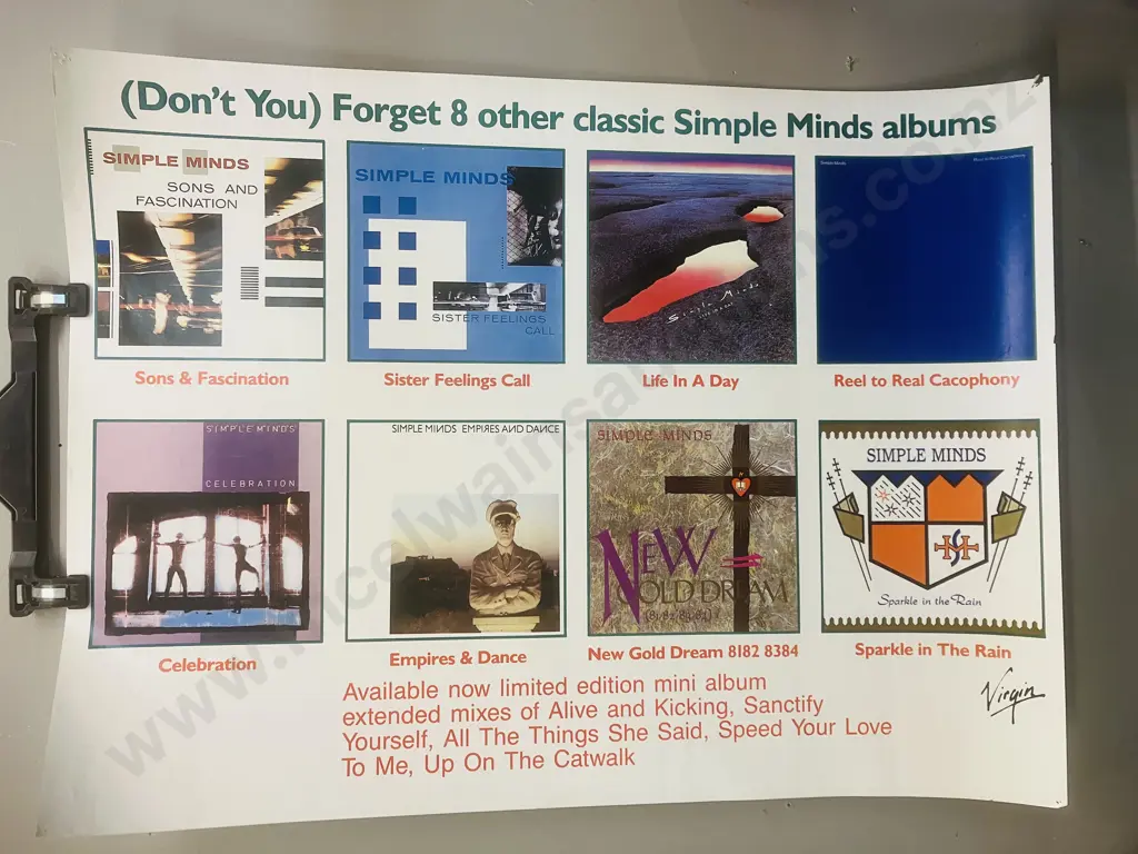 Vintage Rare Simple Minds Once Upon A Time Promo Poster Image 1++