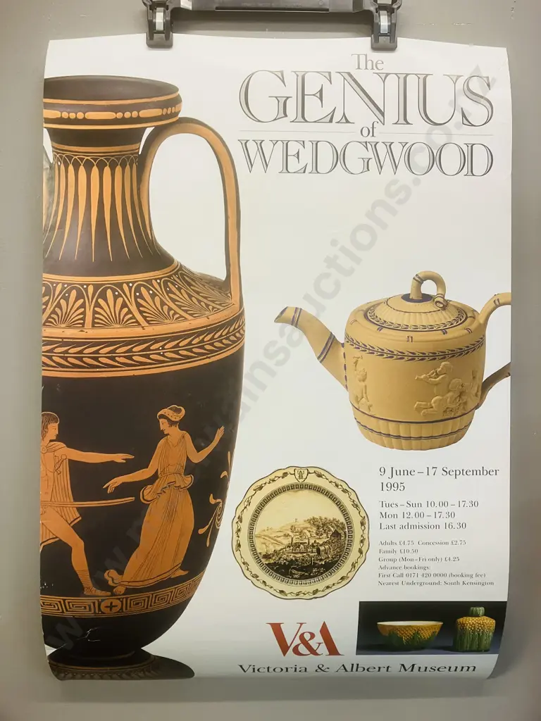 Large Original Vintage Exhibition Poster The Genus of Wedgwood Victoria & Albert Museum 1995 Image 1++