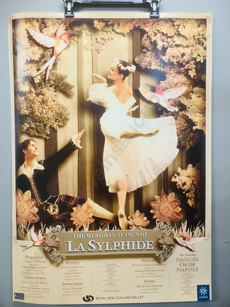 Royal New Zealand Ballet The Meridian Season of 'La Sylphide'. Promo Poster Image 1++