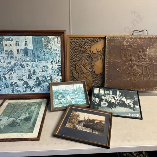 Vintage Fire Screen & Assorted Artworks