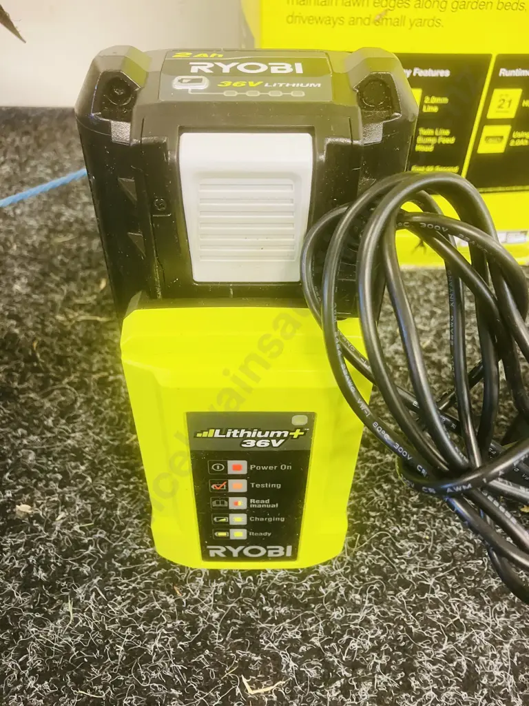 Ryobi Line Trimmer Kit - 36 Volt, 2.0Ah Battery & Charger Image 1++