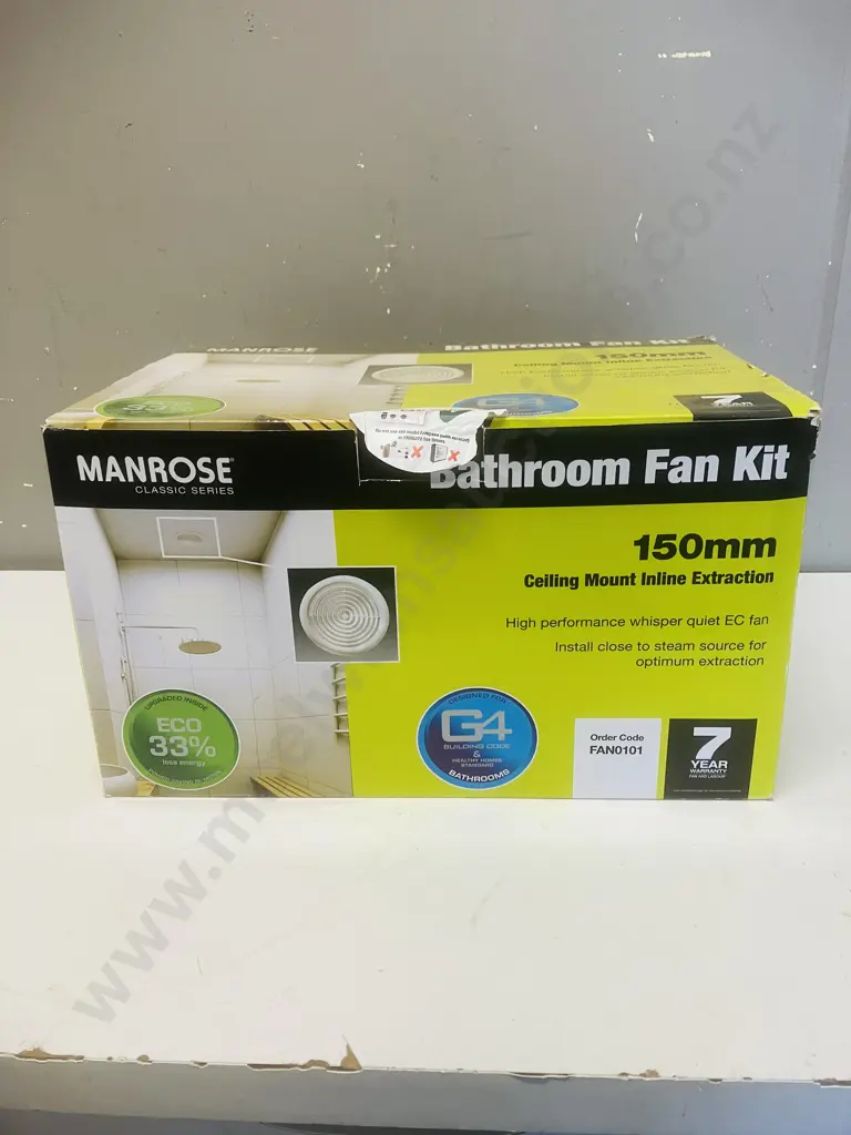 Manrose Bathroom Fan Kit 150mm Ceiling Mount Inline Extraction Image 1++