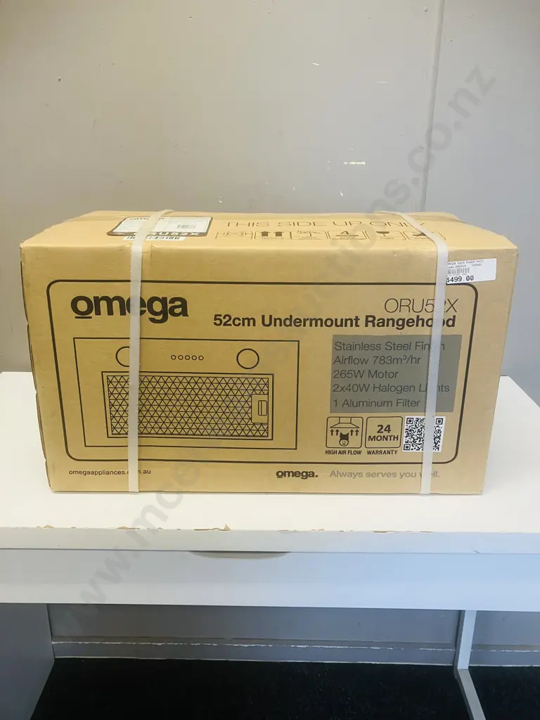 Omega 52cm Undermount Rangehood ORU52X Stainless Steel Finish, 783 m3 / hr Image 1++