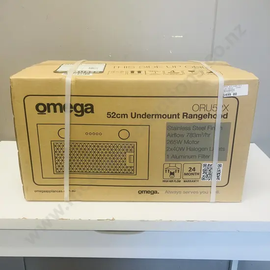 Omega 52cm Undermount Rangehood ORU52X Stainless Steel Finish, 783 m3 / hr
