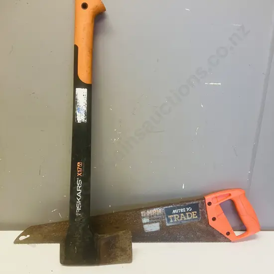 Fiskars X170 Splitting Axe & Mitre 10 Trade G-Man Saw Made In Sweden