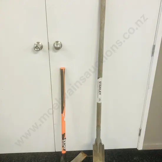Stanley Wood Handle Trenching Shovel & Atlas Trade Pick