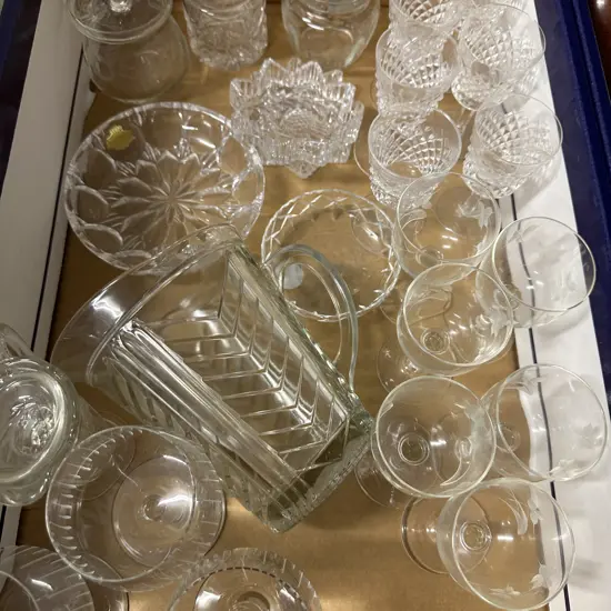 Vintage Glass Ware, Canisters Etc