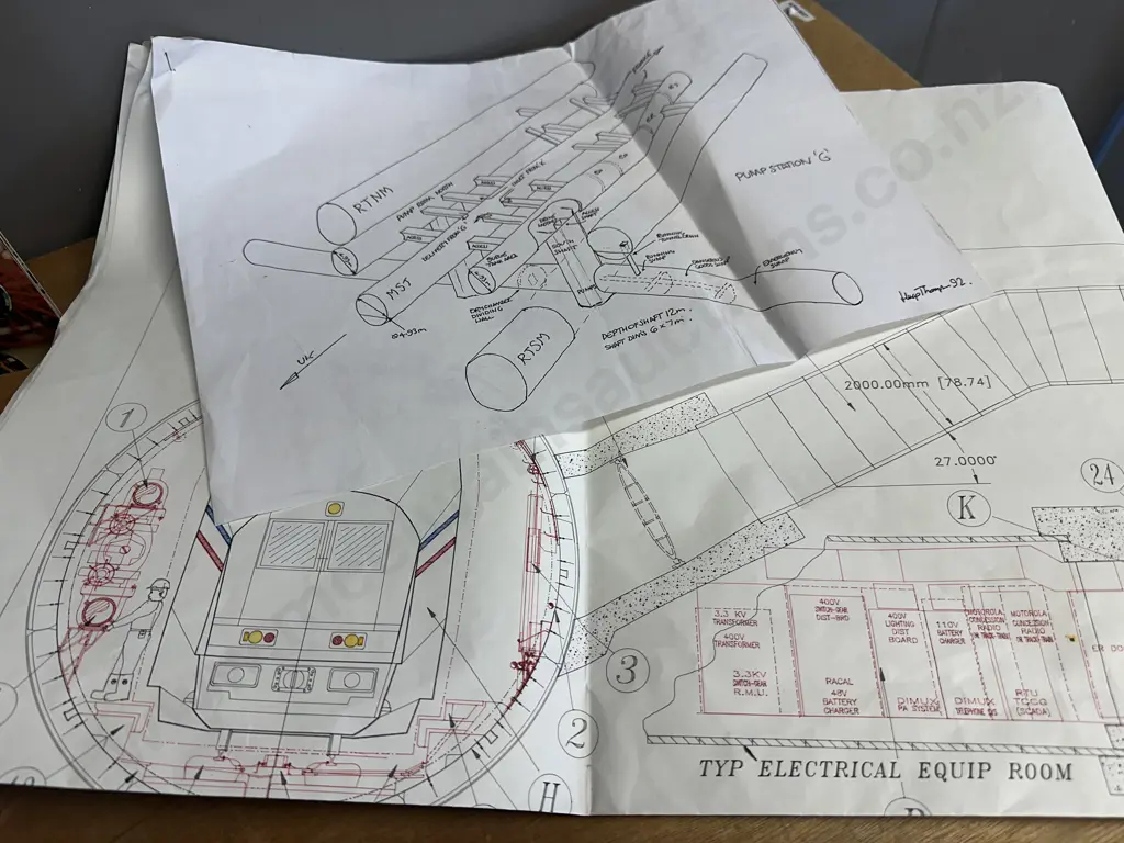 Selection Of Vintage Items Including Matches,Crown Pin Cushion, Cross Section Through UK Marine Tunnels Plan Etc Image 1++