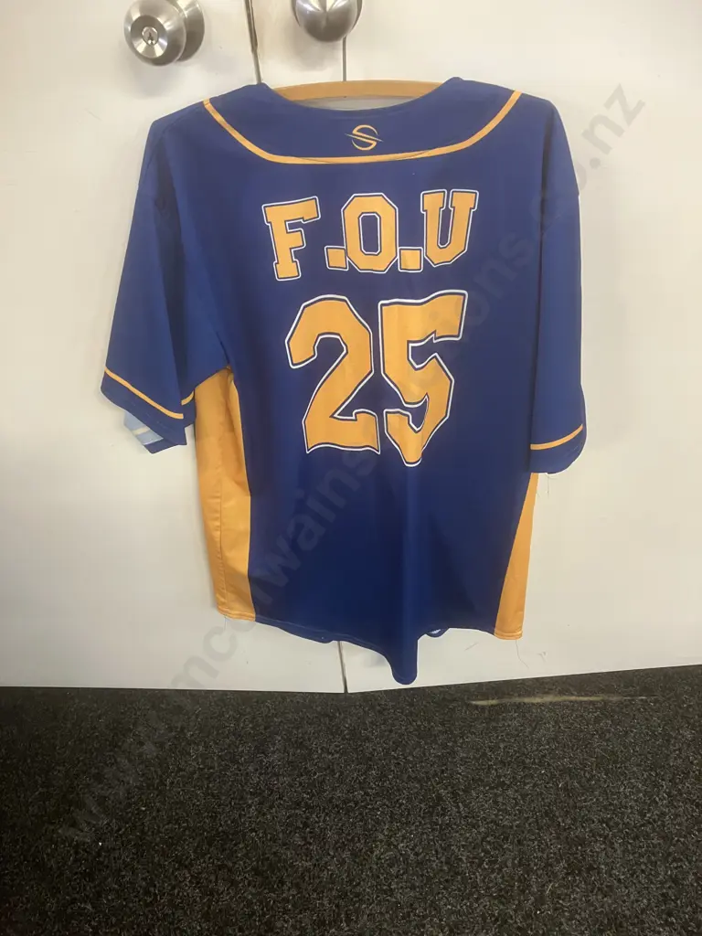 United Fairfield Otorohanga New Zealand Baseball Jersey. Sz 25 L. #F.O.U 25 Image 1++