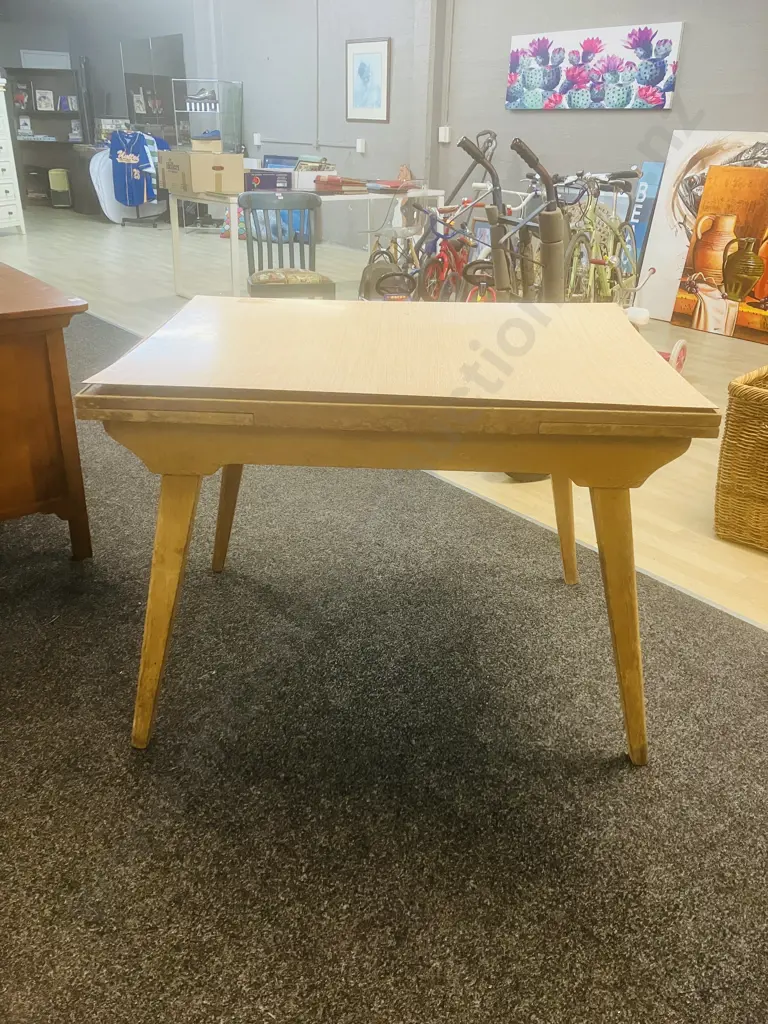 Vintage Mid-Century Formica & Wood Extension Dining Table - As Found Image 1++