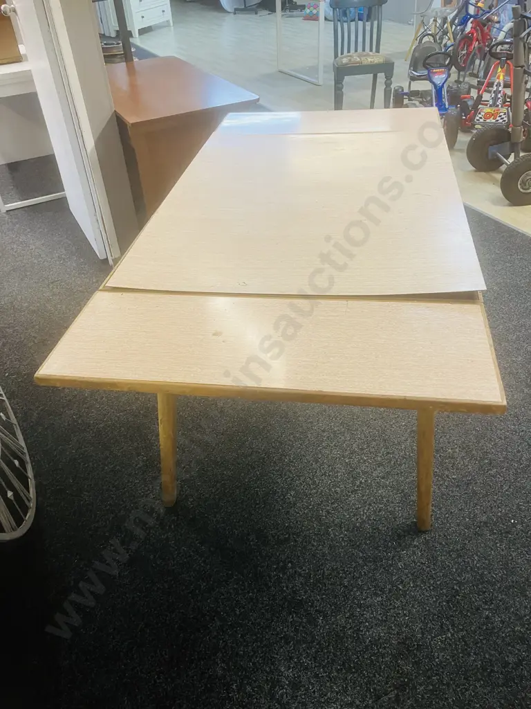 Vintage Mid-Century Formica & Wood Extension Dining Table - As Found Image 1++