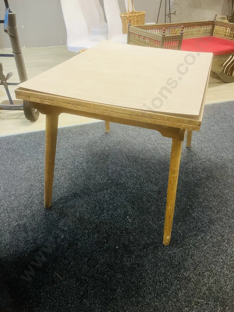 Vintage Mid-Century Formica & Wood Extension Dining Table - As Found Image 1++