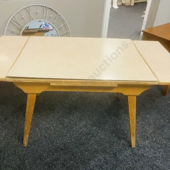 Vintage Mid-Century Formica & Wood Extension Dining Table - As Found