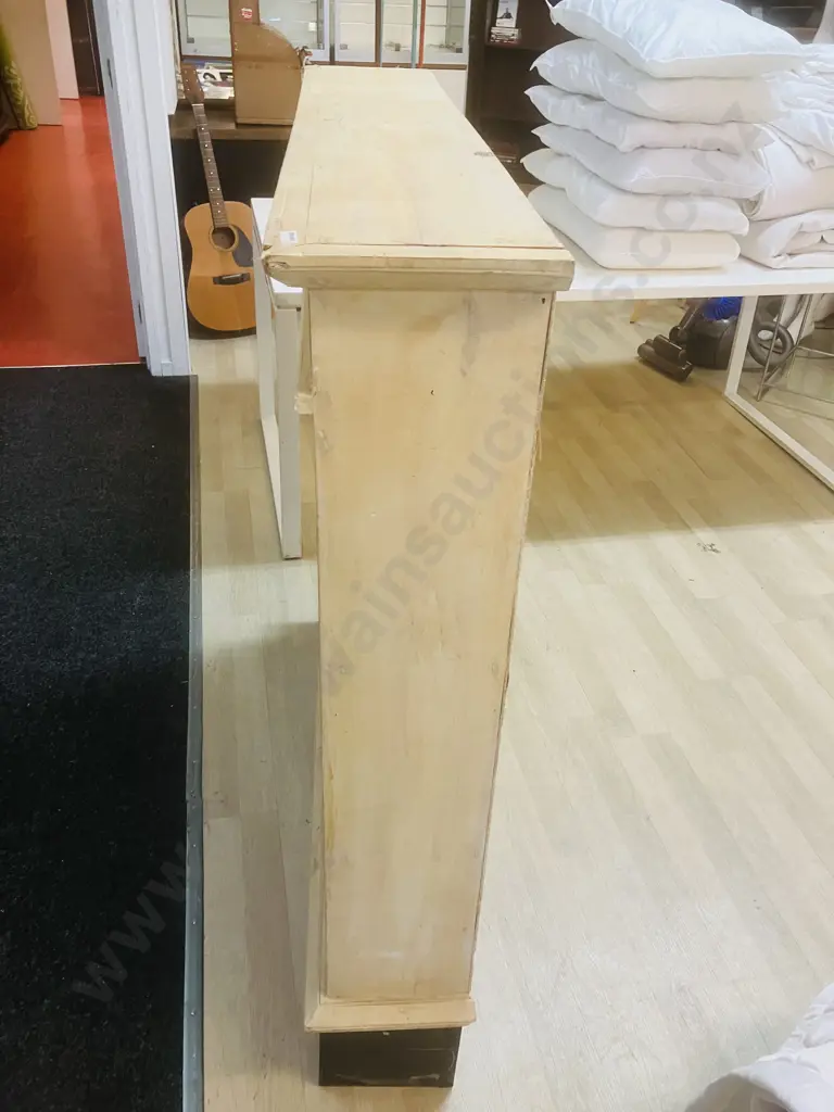 Vintage French Oak Style Whitewashed Bookcase. H122 W120 D22cm Image 1++