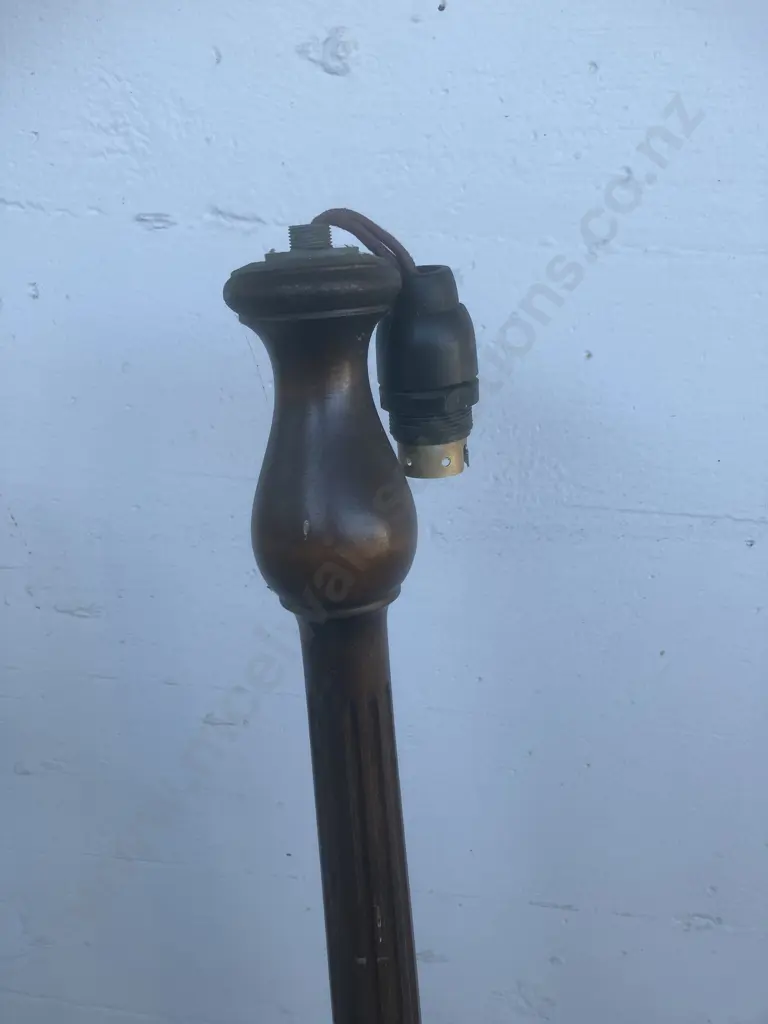 Pair of Wooden Standard Lamps With Shades (As Found Condition) Image 1++
