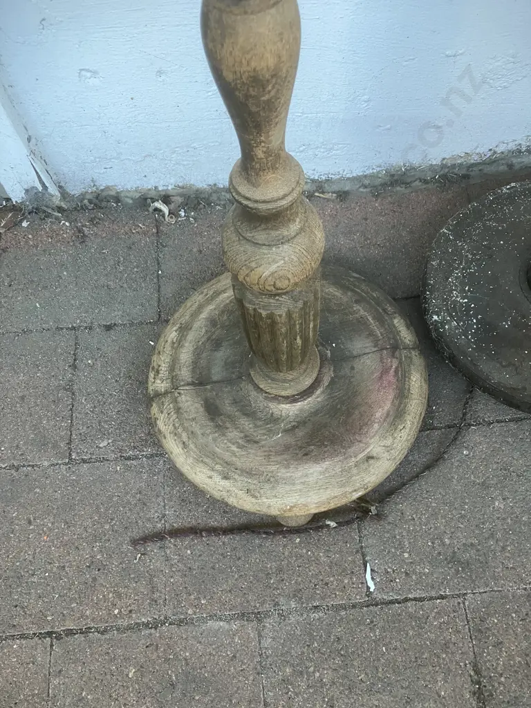 Pair of Wooden Standard Lamps With Shades (As Found Condition) Image 1++