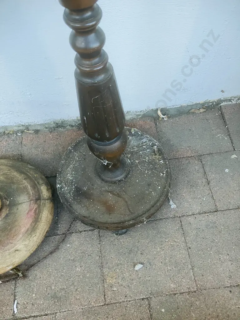 Pair of Wooden Standard Lamps With Shades (As Found Condition) Image 1++